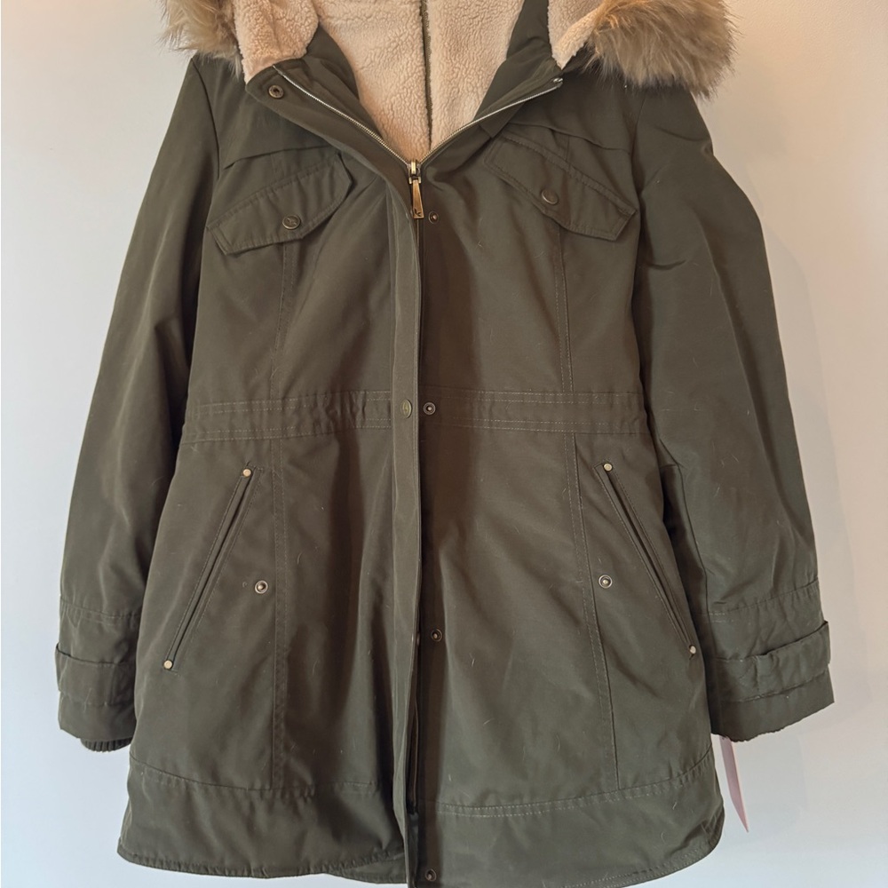 Koolaburra Olive Green Parka with Faux Fur Hood - Picture 3 of 4